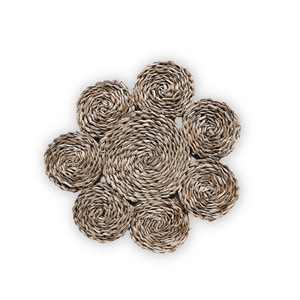 High Quality <b>Seagrass</b> <b>Placemat</b> Handpainted Eco-friendly Raffia Fringe Border Shape Design Parties Special Occasions Vecraft - Product Image 6