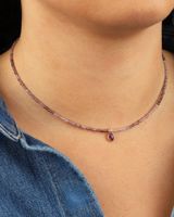 Collier ajustable en pierre naturelle raffinée de tourmaline, perles et pendentif en cristal inaltérable, idéal pour les boutiques - Vente chaude