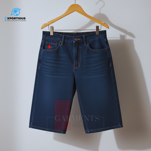 Shorts de Mezclilla para Hombre, Largos hasta la Rodilla, 280 GSM, Logotipo Personalizado, Corte Holgado Informal - Product Image 2