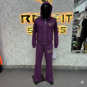 Logo de broderie Stich personnalisé Long cordon de serrage unisexe français éponge fermeture éclair survêtements disponibles en différentes couleurs - Product Image 6