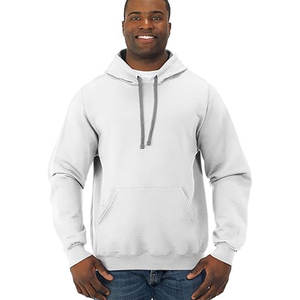 Sweat à capuche blanc classique avec poche kangourou pour hommes, sweat-shirt à capuche Hip Hop de qualité supérieure avec impression de logo, vente en gros - Product Image 4