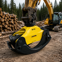 XUVOL Grappin à bois léger et flexible pour excavatrice de 6 à 9 tonnes, pour l'abattage d'arbres à petite échelle et le transport de bois sur courte distance