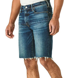 Summer New Men's Fashion Woven Printed Cargo Shorts Stretch Casual Denim Shorts in Blue Black 3D Pattern Design - Product Image 3