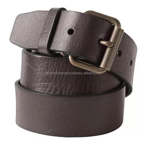Ceinture décontractée en cuir pour hommes, personnalisée et durable, de haute qualité, en cuir véritable noir marron ou crème avec boucle à rouleau - Product Image 3