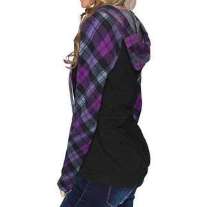 Nuevas mujeres de gran tamaño 100% algodón bloque Sudadera con capucha invierno peso pesado polar con bordado Rhinestone Logo impreso diseño - Product Image 4