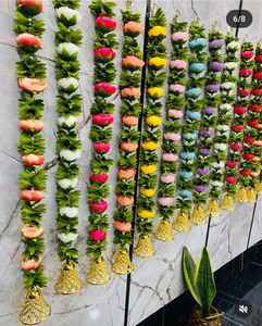 ผ้าลูกปัดกุหลาบและมาลัยดอกมะลิพร้อมลูกปัดผ้าสำหรับงานปาร์ตี้คริสต์มาส haldi mehdi - Product Image 5