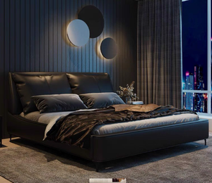 TH-H8244 Modern <b>Super</b> <b>King</b> Size Bed <b>Headboard</b> Leather Storage Upholstered Bedroom Furniture Extendable Feature for Home School - Product Image 3