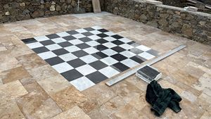 Dama Checkerboard Natural <b>Marble</b> Stones 20x20cm Small Samples Modern Indoor Flooring Pavers Made in Turkiye Garden Decorations - Product Image 5