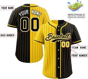 Maillot de baseball anti-humidité chemise de softball boutonnée personnalisée tissu en maille coupe pro pour jeunes nom brodé USA Tackle Twill - Product Image 4