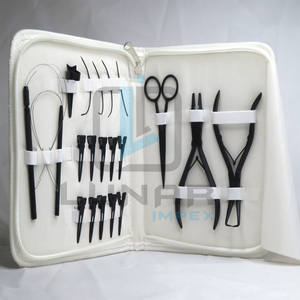 Nuevo kit de herramientas de extensión de cabello al por mayor de fábrica mate negro herramientas para juego de accesorios de alicates de peluquería de calidad profesional - Product Image 4