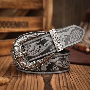 Ceintures en cuir pour hommes Casual Cow Hide Western Fashion Style Custom Logo Colorful Stainless Steel Buckle Woven Technics - Product Image 5