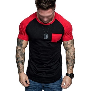 Camisetas raglán de manga corta de punto de algodón/poliéster para hombre al por mayor, informales, transpirables, de ajuste regular, de secado rápido, respetuosas con el medio ambiente - Product Image 3