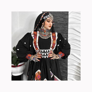 Robe kuchi vintage ethnique tribal, robe multicolore traditionnelle de fête afghane/pakistanaise Kuchi et robe de mariée mariée asiatique - Product Image 5