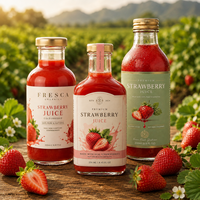 Étiquettes de bouteilles de jus de fraises et de cerises, fourniture d'usine, autocollantes, imprimées, imperméables, pour boissons, finition premium