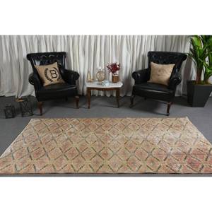 Vintage Turkish Wool <b>Rug</b> 43x84ft Large Area <b>Boho</b> Style Orange Beige Patchwork Design 10mm Thickness Latex for Hallway Room Decor - Product Image 1