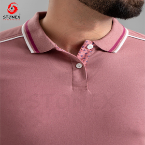 เสื้อโปโลแขนสั้นระบายอากาศลายกีฬาของผู้ชายเสื้อ100% โพลีเอสเตอร์ไซส์ใหญ่พิเศษ - Product Image 5