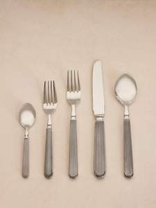 Wholesale Stainless Mirrored Steel Cutlery Set Silver Metal <b>Flatware</b> for Tea Coffee Dessert Includes Spoon and Fork From India - Product Image 4