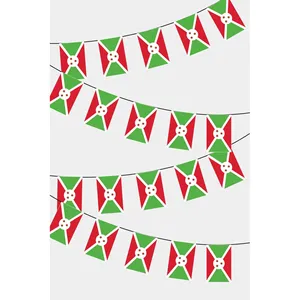 Guirlande de drapeaux rectangulaires du Burundi pour décorations de fête - Product Image 1