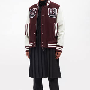 Chaqueta de béisbol personalizada unisex, venta al por mayor, chaquetas universitarias con diseño de logotipo de transferencia de calor, chaquetas informales de algodón liso para hombre, lona Letterman - Product Image 2