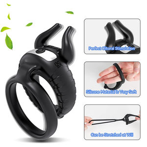 Öküz boynuz erkek <span class=keywords><strong>Penis</strong></span> Extender çift yüzük kauçuk vibratör horoz büyütme halkası seks oyuncakları erkekler ve kadınlar için - Product Image 5