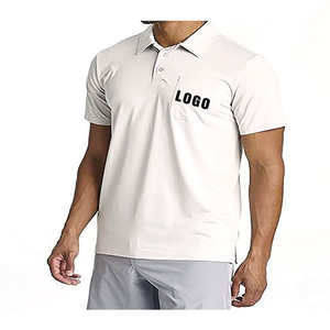 Polo de algodón 2025 para hombre, ropa informal transpirable, manga corta, patrón sólido, tela de lona, diseño bordado, 100% - Product Image 1