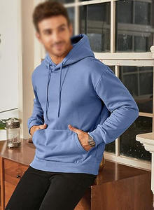 Sweat à capuche unisexe tendance bleu personnalisé avec fermeture éclair, en molleton écologique, respirant, doux, en coton biologique pour l'automne - Product Image 4