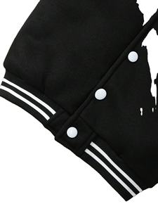 Chaquetas Varsity de Béisbol de Lana Negra con Logotipo Personalizado de Alta Calidad para Adultos y Niños, Estilo Casual, Chaquetas Bomber al por Mayor - Product Image 5