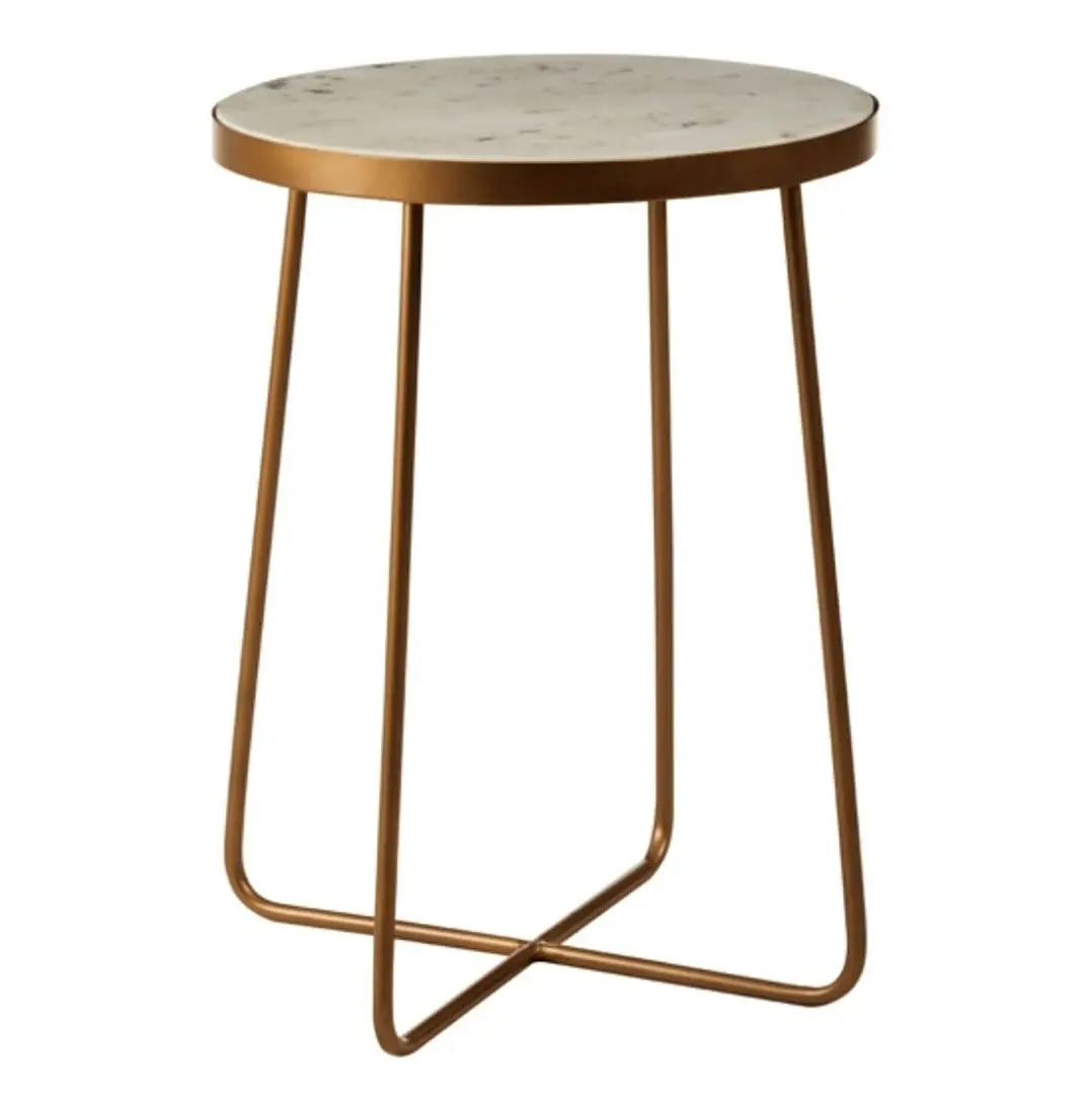 Tavolino da caffè rotondo moderno con piano in marmo dorato per mobili da soggiorno sgabelli rotondi tavolo da soggiorno a bassa altezza