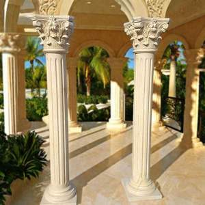 Columnas de Mármol Modernas Personalizadas con Capitel y Base Tallados a Mano para Fachada de Villa y Uso en Exteriores - Product Image 2