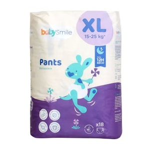 เบบี้สไมล์ แพ้นท์ ผ้าอ้อมเด็ก ไซส์ XL (15-25 กก.) เบบี้สไมล์ 18 ชิ้น - Product Image 1