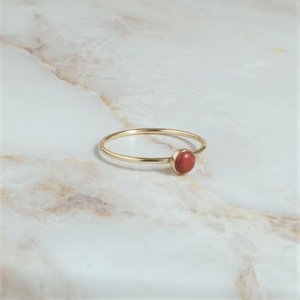 Bague de fiançailles à la main en argent sterling 925 avec cabochon de jaspe rouge en argent fin pour cadeau de mariage - Product Image 2