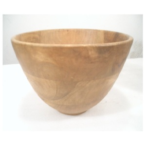 Cuenco rústico de madera para servir con esmalte interior para ensalada de frutas, decoración de cocina - Product Image 4