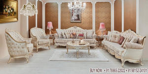 Classic Carved Teak Wood <b>7</b> <b>Seater</b> <b>Sofa</b> Set with Table Modern Design for Home Drawing Room - Product Image 6