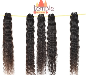 Extension de cheveux humains ondulés à double trame avec cuticule alignée dans les tempes indiennes - Product Image 4
