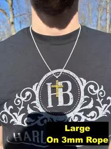 Luxe Vintage Moissanite Croix Pendentif Solide Jaune Diamant Hip Hop Bijoux pour Mariages Fêtes et Cadeaux - Product Image 4