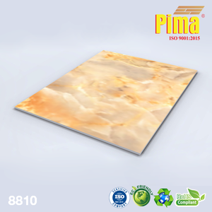 PIMA Panneau en faux marbre de style design moderne Panneau mural en PVC de 3mm d'épaisseur Surface brillante ignifuge et anti-rayures pour l'extérieur - Product Image 6