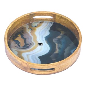 Pasta Server <b>Dishes</b> Custom Made Snacks Sweet Resin <b>Serving</b> Wooden Tray Food <b>Breakfast</b> & Coffee <b>Serving</b> Tray - Product Image 4