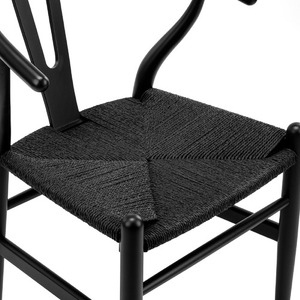 Simple Wooden Restaurant Furniture Dining Chair Modern Design Backrest Medieval Rope Chair - Product Image 5