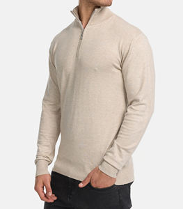 Winter Quarter Half <b>Zip</b> Crewneck Loose 100% Cotton Fleece Breathable Custom Made Wholesale Price Fashion Comfortable Size - Product Image 5