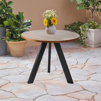 Base de table trépied moderne en métal noir robuste avec 3 pieds inclinés et plaque de montage pour table basse, table d'appoint, cuisine extérieure, bricolage