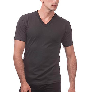Vente en Gros de T-shirts à Col V à Manches Courtes en Coton 100% Slim Fit pour Hommes - Product Image 6