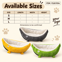 Coussin pour chat Yangyangpet en peluche gris en forme de poisson avec doublure crème