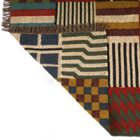 Vintage geometrische Muster Wolle Jute Kelim Teppiche mehrfarbig gesticktes Design Luxus hand gefertigten Teppich Home Hotel Garten tür Dekor