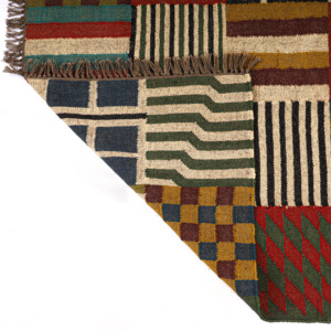 พรมถักลายสไตล์วินเทจผ้าขนแกะหลากสีลายเรขาคณิตพรมทำมือดีไซน์หรูหราประดับประตูบ้านโรงแรมสวน - Product Image 5