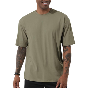 Suministro Directo de Camisetas Lisas de Algodón 100% Pesado, Corte Holgado, Cuello Redondo, Mangas Regulares, Bajo Costo, Para Todo el Año, Estilo Hip Hop - Product Image 1