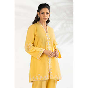 ชุดเซ็ตผ้าแคมบริคปักลาย รุ่น IPST-77593 ผ้าเครป คอปกเหลี่ยม สำหรับผู้หญิง ไซส์ XS ถึง XL สำหรับฤดูใบไม้ผลิ/ฤดูร้อน - Product Image 1