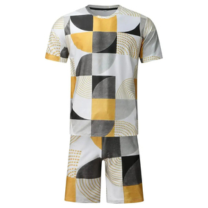 New Arrival Men's Fashion Printed Shorts <b>Set</b> Custom Logo Breathable Summer Casual Wear - Product Image 5