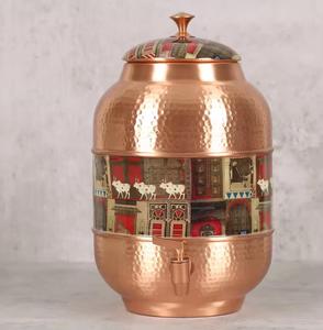 Copper Metal <b>Water</b> Cooler and Glass With Stand New Design Printed Copper <b>Water</b> <b>Dispenser</b> - Product Image 3