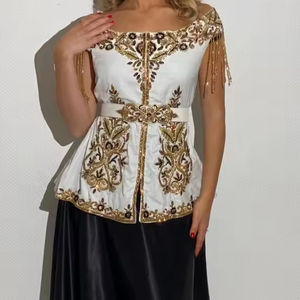 Designer 2024 Linen White Silk <b>Jacket</b> & Skirt Lehenga Choli Embroidered Crystal Glass Beads Stone Pearls for <b>Weddings</b> Parties - Product Image 1