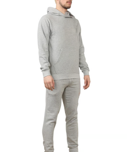 Ensemble sweat-shirt et jogging gris clair sportif, look tendance, essentiel au quotidien, parfait pour les tenues décontractées, toutes saisons, confort et style par Ako - Product Image 5